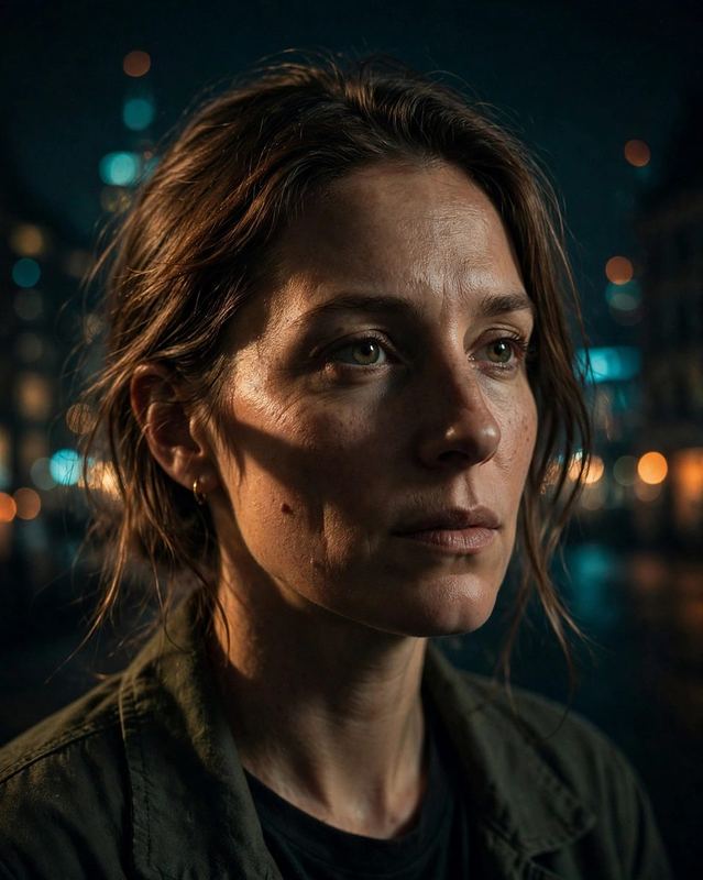 AI-generated example output for the 'Cinematic Portrait Lighting Studio' prompt