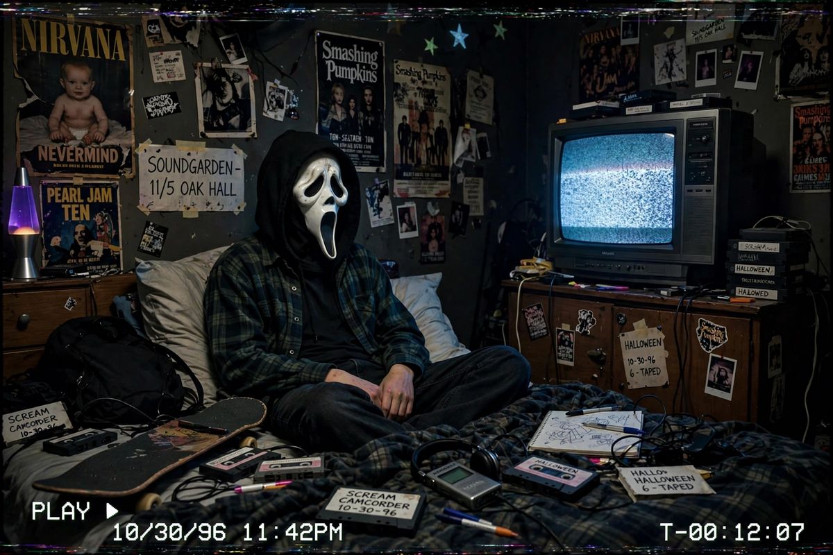 AI-generated example output for the 'Ghostface Halloween AI Photo Prompt' prompt