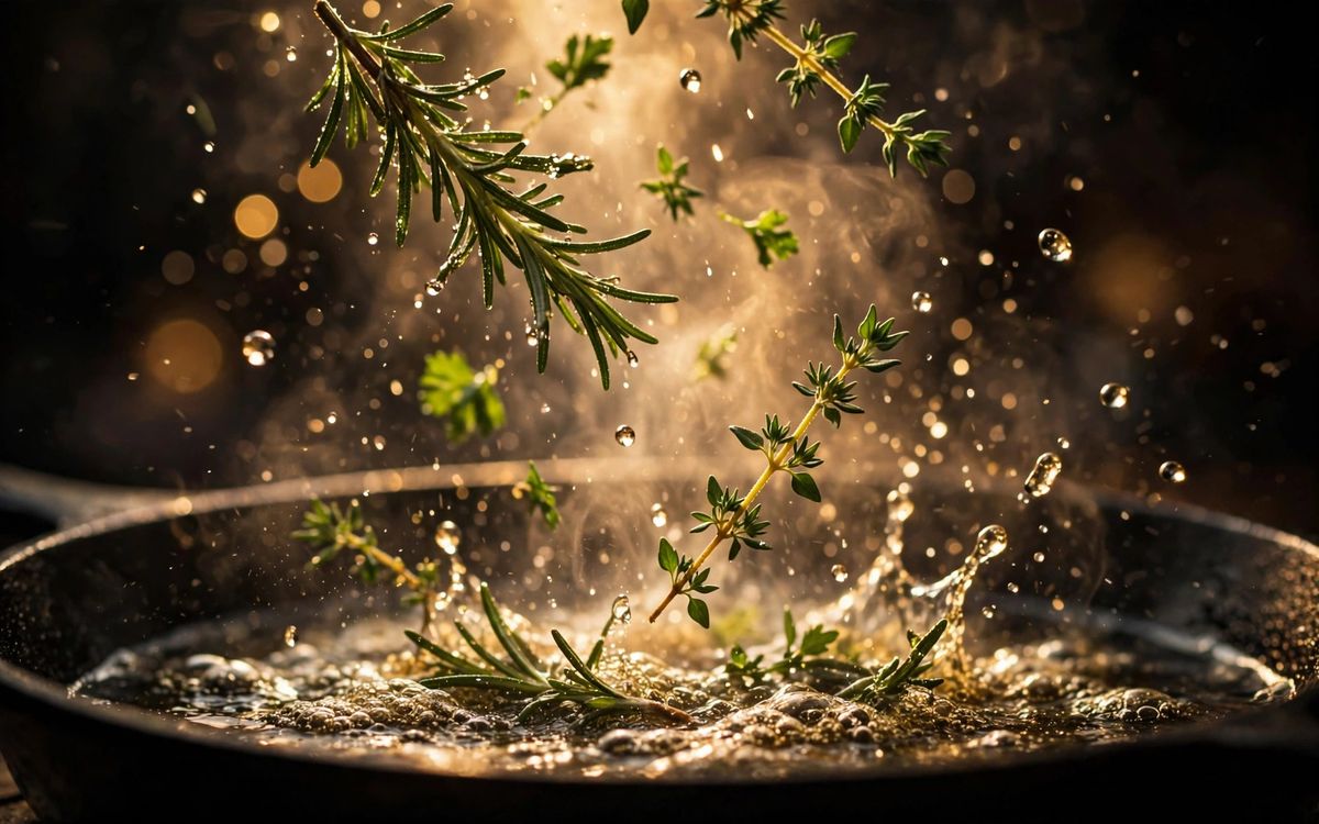 AI-generated example still frame for the 'Macro Cooking Video Shot' prompt