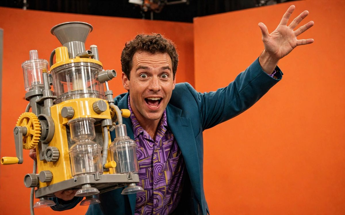 AI-generated example still frame for the 'Parody Infomercial Video Prompt' prompt